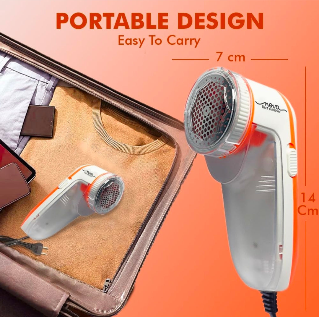 Nova Electric Lint Remover with 9500 RPM Turbo Motor, 3-Leaf Precision Blade, and 1-Year Warranty – Ideal for Woolen Clothes, Furniture, and More