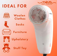 Nova Electric Lint Remover with 9500 RPM Turbo Motor, 3-Leaf Precision Blade, and 1-Year Warranty – Ideal for Woolen Clothes, Furniture, and More